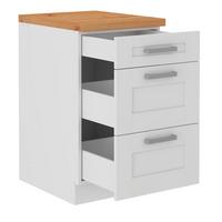 Kuhinjski Donji Element Luisa Us2a50 - bijela/srebrne boje, Romantično / ladanjski, drvni materijal/metal (50/86/60cm) - Based