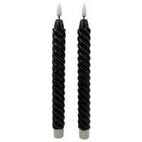 Namizna Sveča Twist - črna, Konvencionalno, umetna masa (2/25cm) - Mömax