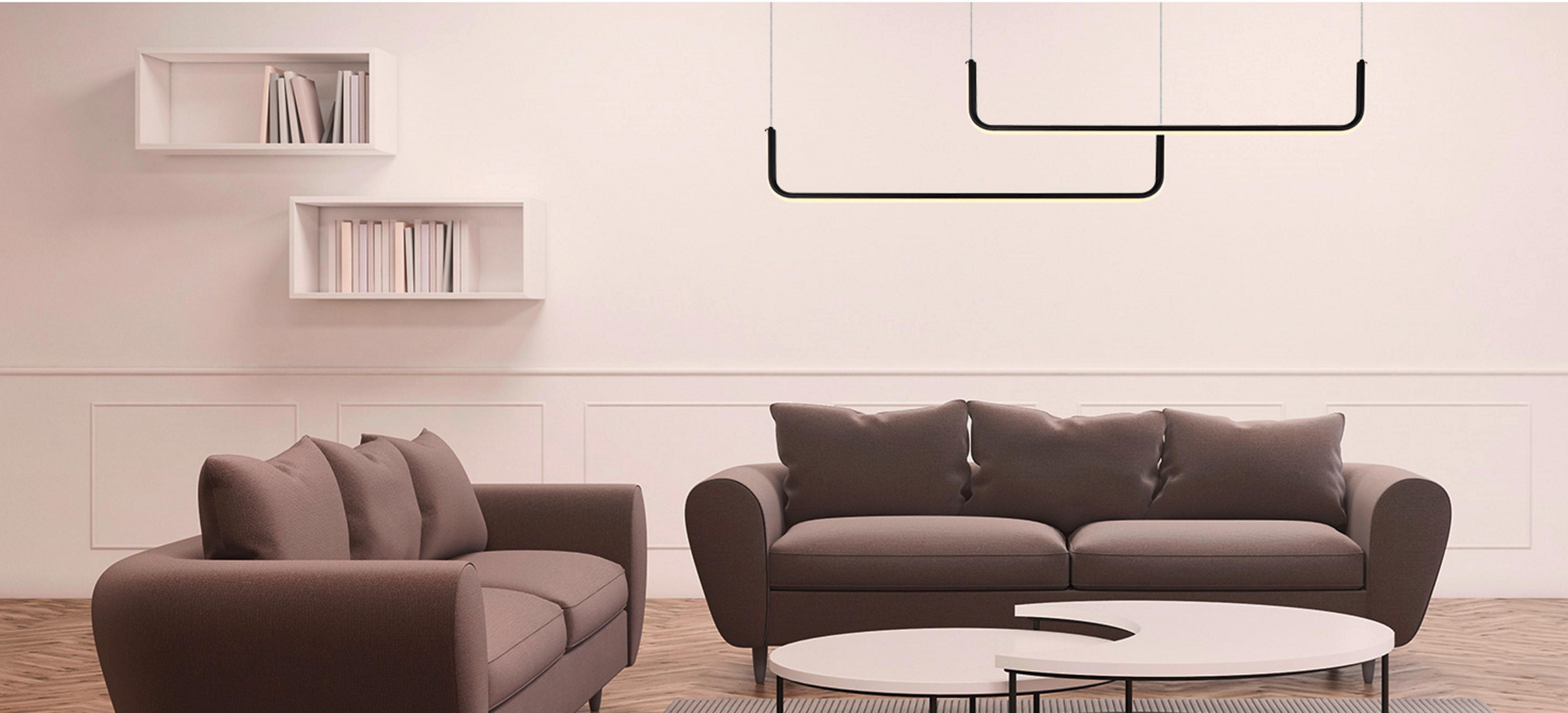 LAMPA WISZĄCA LP-1015/2P BASIC - czarny, Design, metal (120/42/180cm)