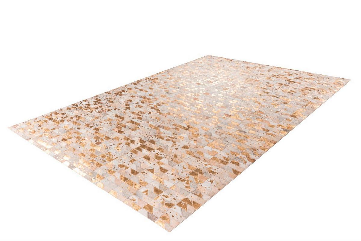 FLACHWEBETEPPICH LAVIN 725 GOLD / MULTI - Goldfarben/Multicolor, Konventionell, Leder (120/170cm) - Kayoom