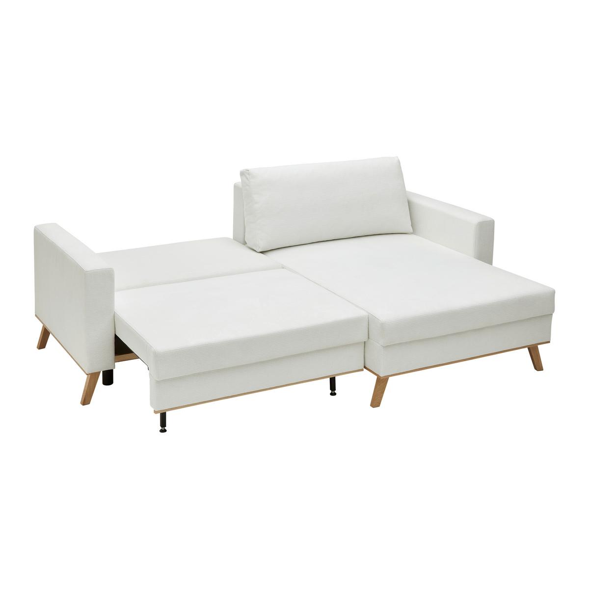 Wohnlandschaft Rio Weiß - Eichefarben/Weiß, MODERN, Holz/Textil (222/94/152cm) - Mömax