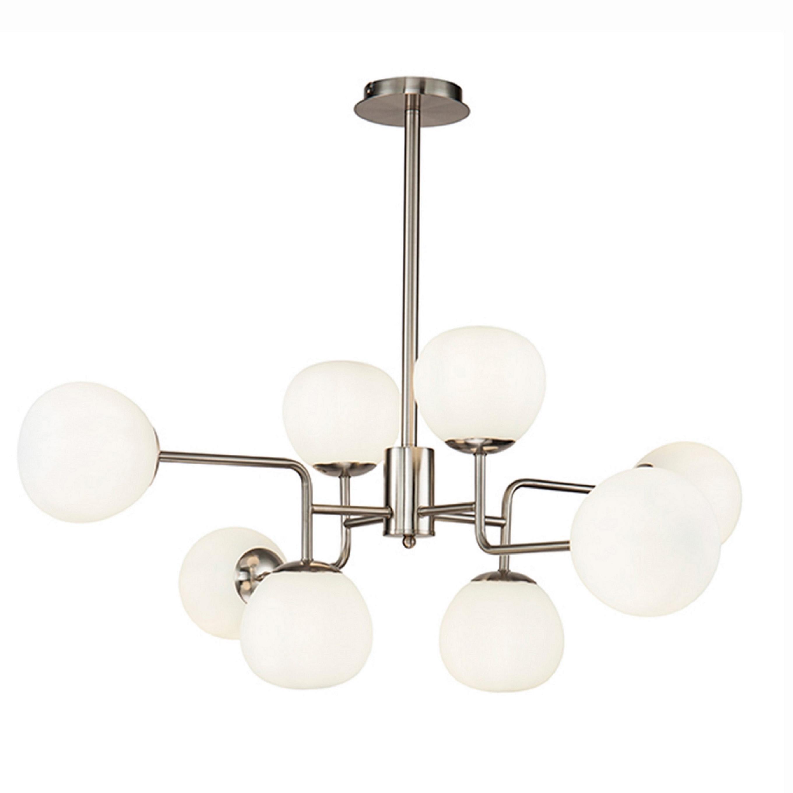 KRONLEUCHTER ERICH - Nickelfarben, Trend, Glas/Metall (96/57/26,5cm) - MAYTONI