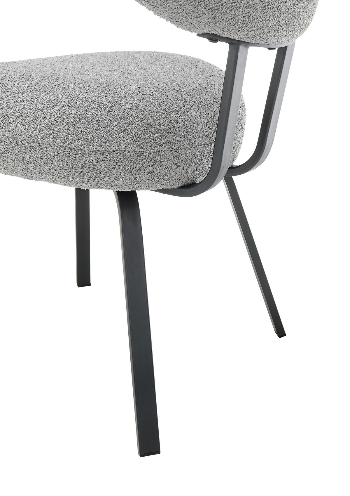 Stuhl in Grau - Schwarz/Grau, Modern, Textil/Metall (51/84/66cm) - Mömax