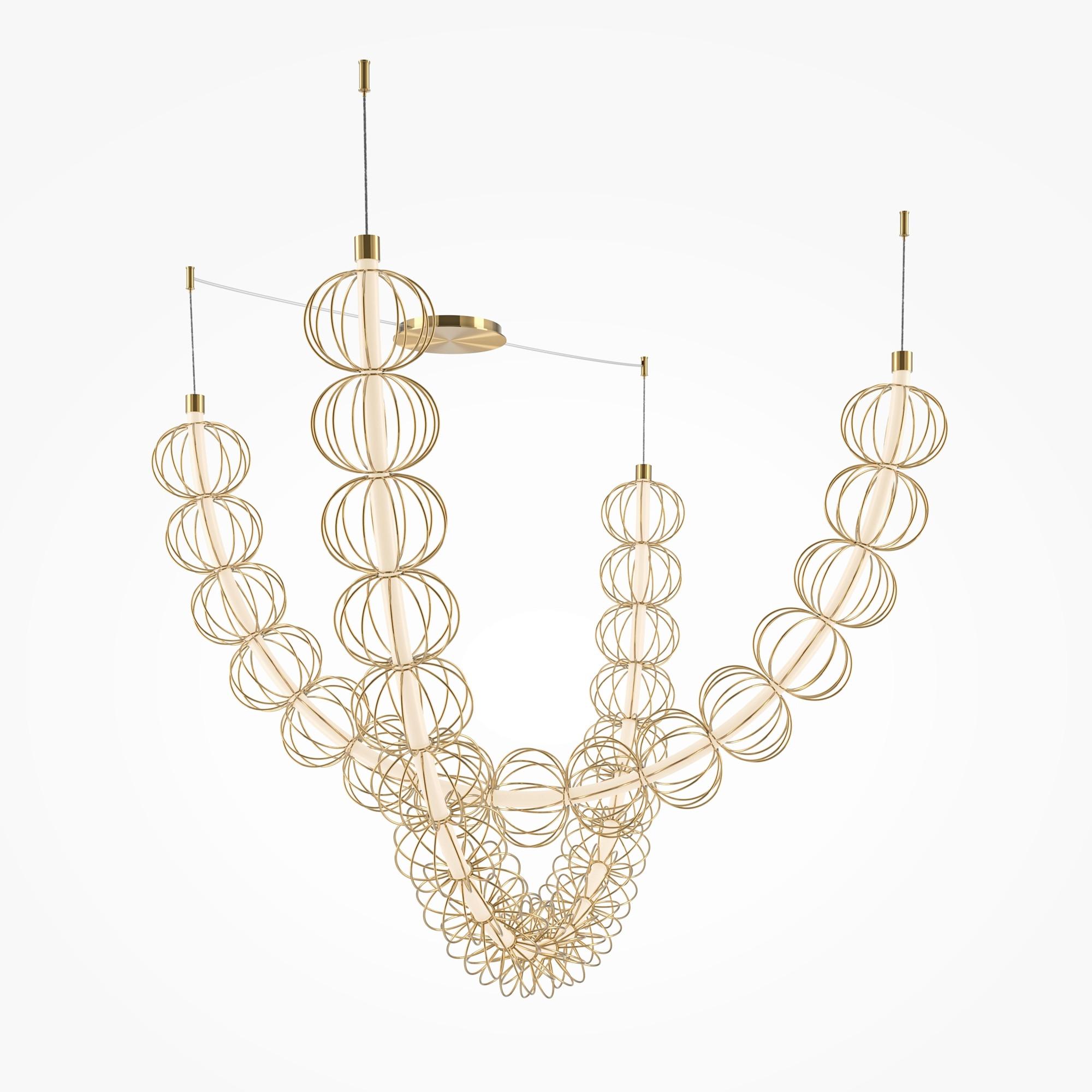 Pendelleuchte Mod216pl-L55g3k - Goldfarben, Design, Metall (208.6/184/35cm) - MAYTONI