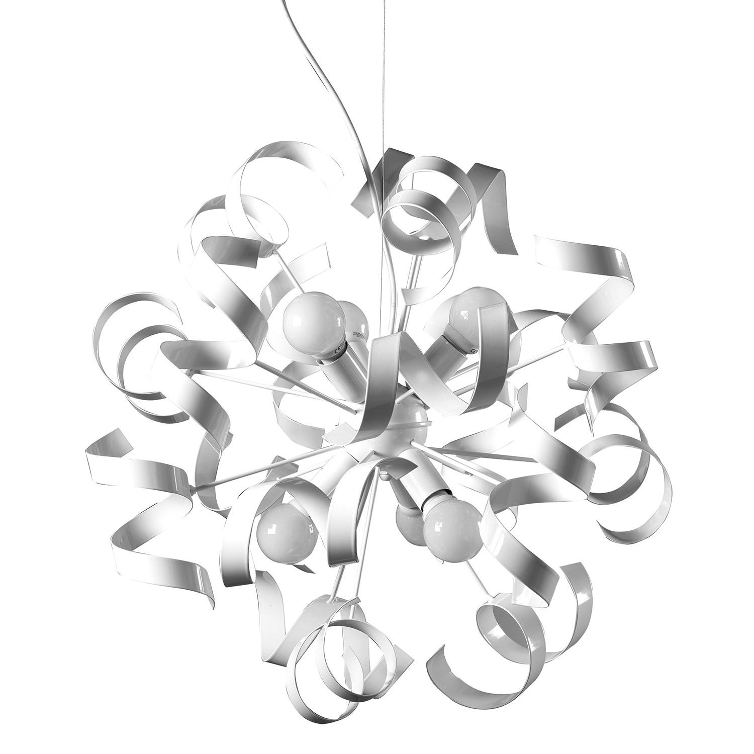 Hängeleuchte Zoe Weiß max. 6 Watt - Weiß, Design, Metall (50/150cm)