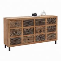 Lowboard Nilay Naturfarben/Schwarz Mangoholz - Schwarz/Naturfarben, LIFESTYLE, Holz/Metall (160/86/40cm) - Premium Living