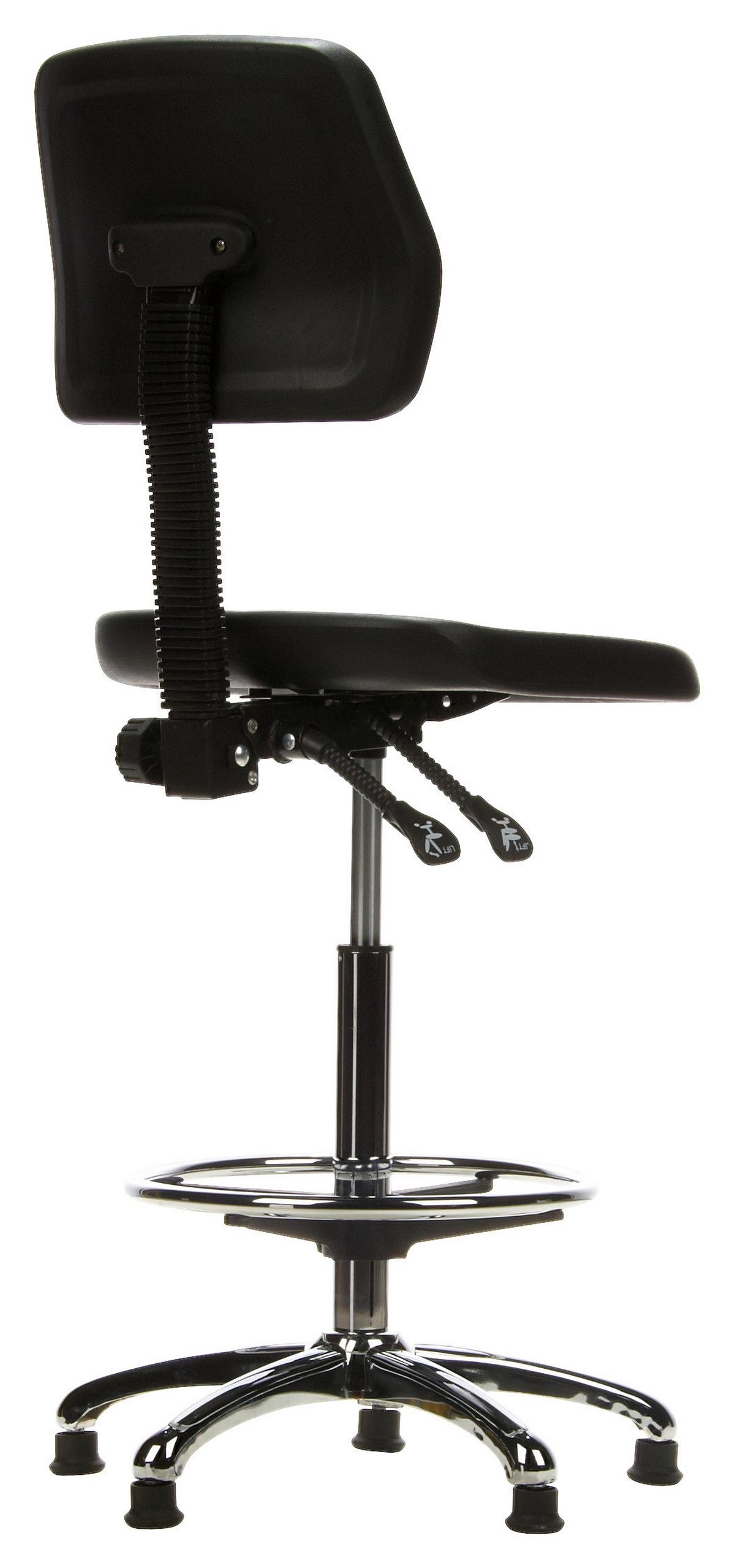 Bürohocker Top Work 11 Schwarz/Chromfarben - Chromfarben/Schwarz, MODERN, Kunststoff/Metall (42/129/40cm) - MID.YOU