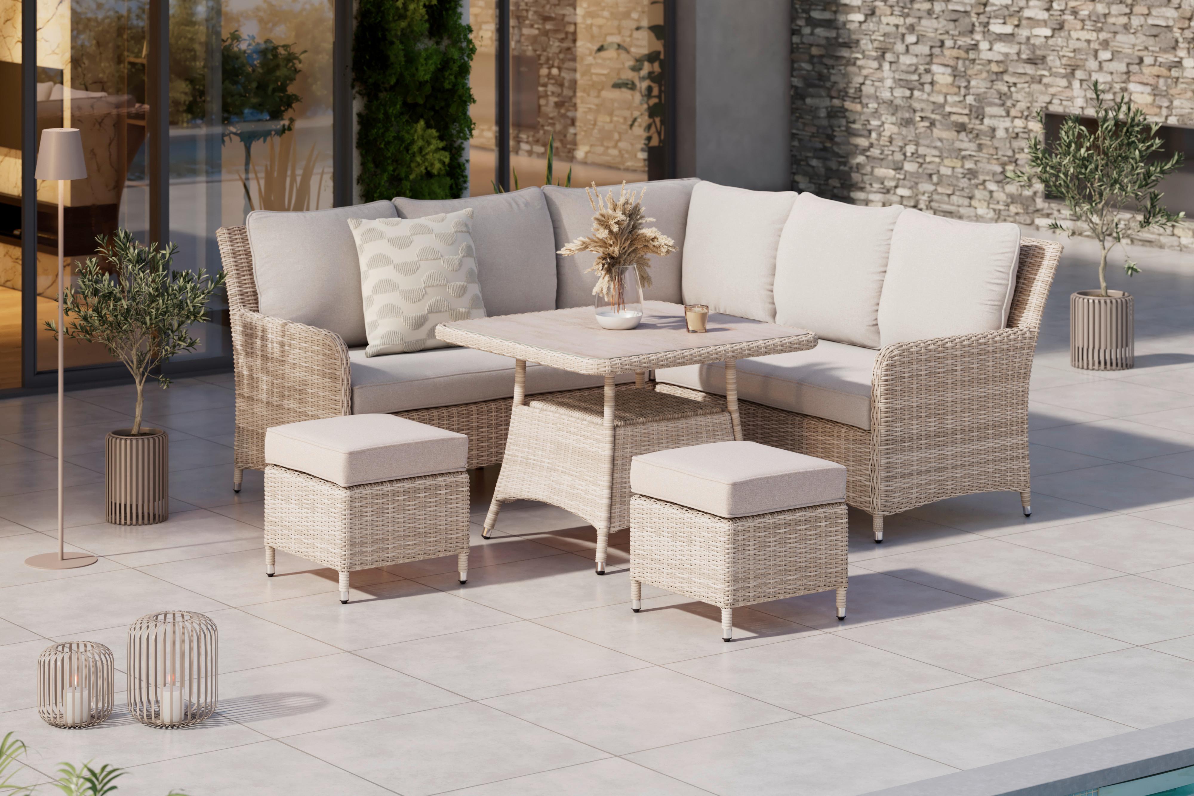 Vrtna Garnitura Alexandra - bež, Basics, staklo/metal