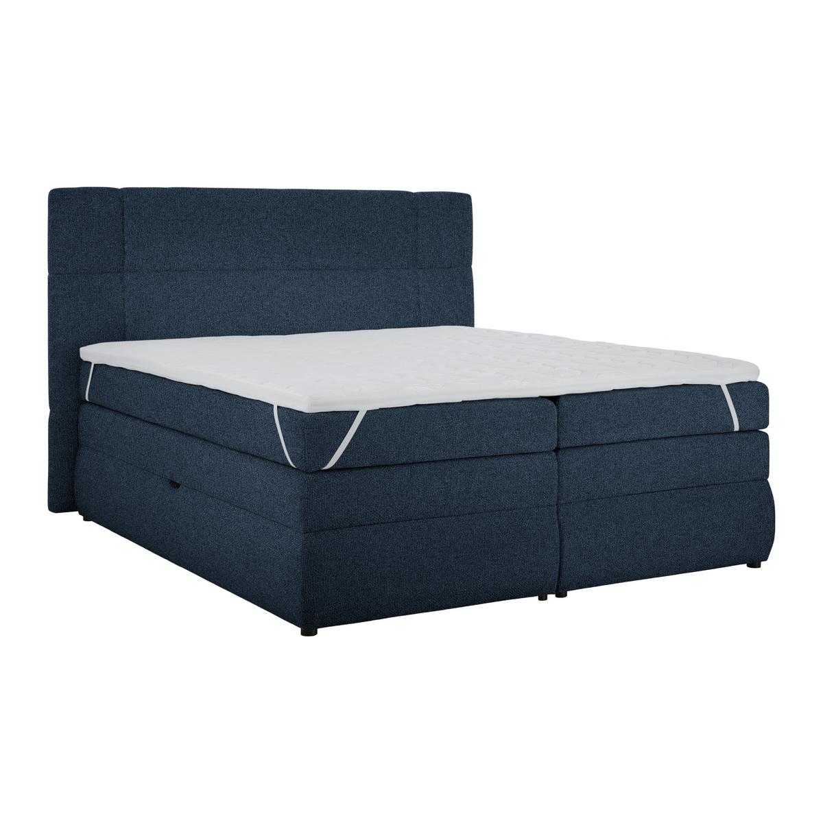 Boxspringbett Palace Dunkelblau ca. 180x200cm - Dunkelblau, KONVENTIONELL, Kunststoff/Textil (180/200cm) - Premium Living