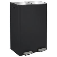 Abfalleimer Aliya Matt-Black - Schwarz, Basics, Kunststoff/Metall (45/30/71cm) - Spirella