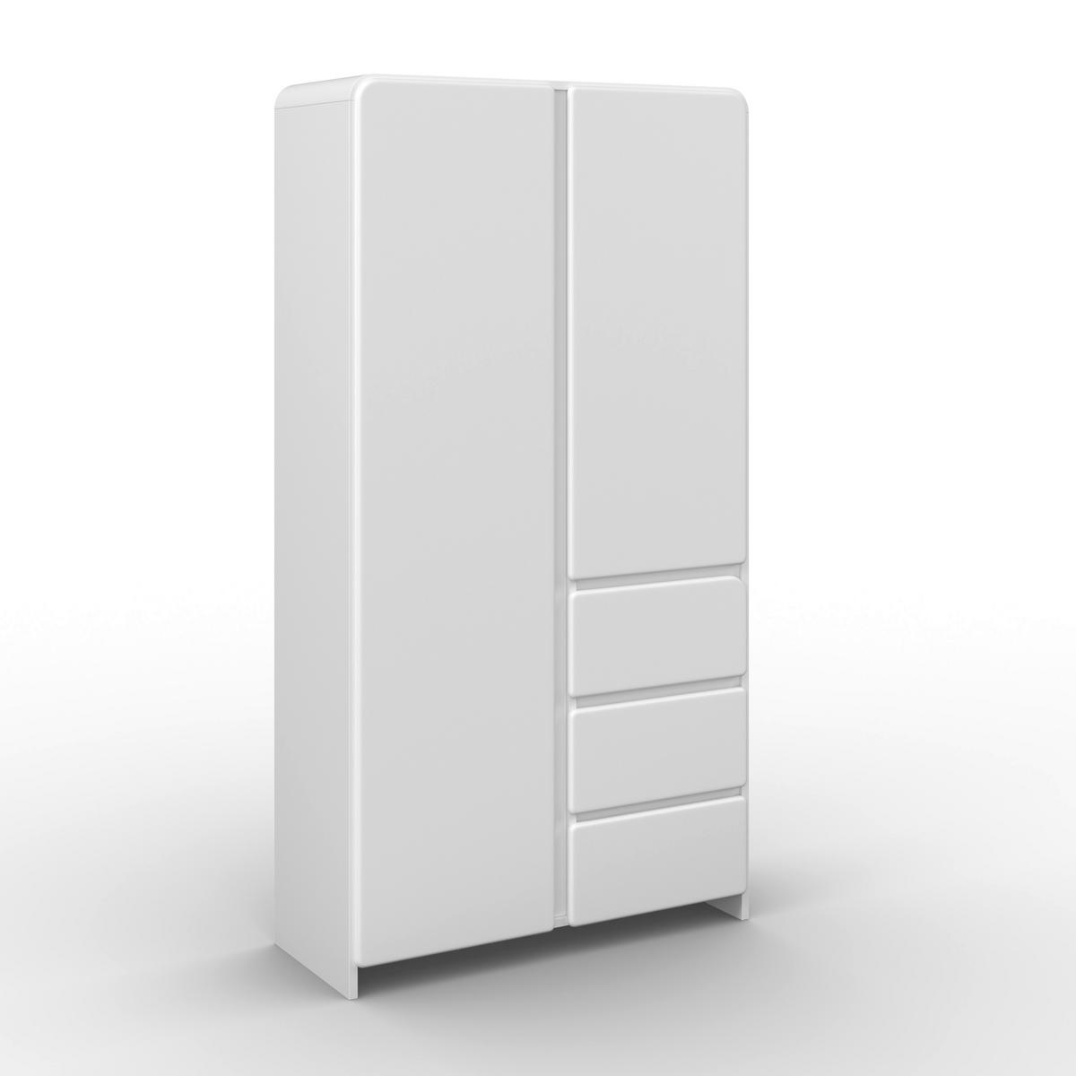 Kinderkleiderschrank Elio Weiß ca. 95x180x56 cm - Weiß, MODERN, Holzwerkstoff (95/180/56cm) - Bessagi Kids
