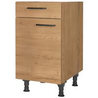 Schubkastenunterschrank Structura Eiche - Eichefarben/Schwarz, MODERN, Holzwerkstoff/Metall (45/87/56cm) - Nobilia