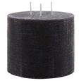 Dreidochtkerze Lia in Schwarz - Schwarz, MODERN (12/10cm) - MÖMAX modern living