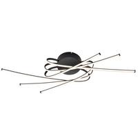 LED-Deckenleuchte Stral Schwarz max. 40 Watt - Schwarz, MODERN, Kunststoff/Metall (65,5/31/14cm)
