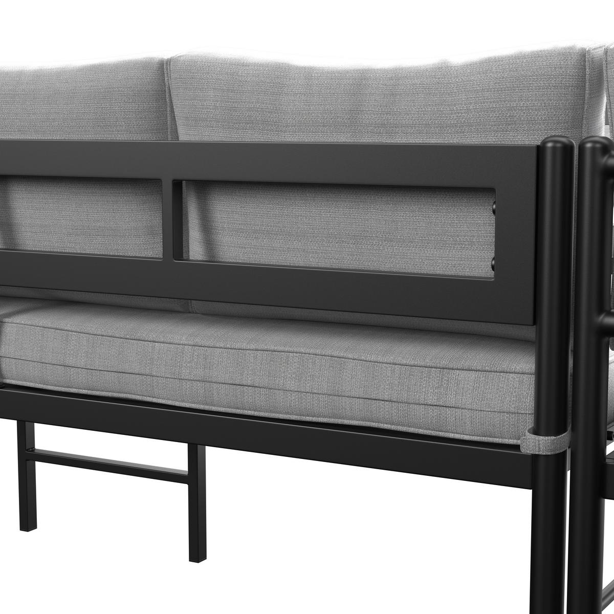 Dining-Loungeset Polly Hellgrau Outdoorstoff/Metall - Dunkelgrau/Hellgrau, MODERN, Kunststoff/Textil - Bessagi Garden