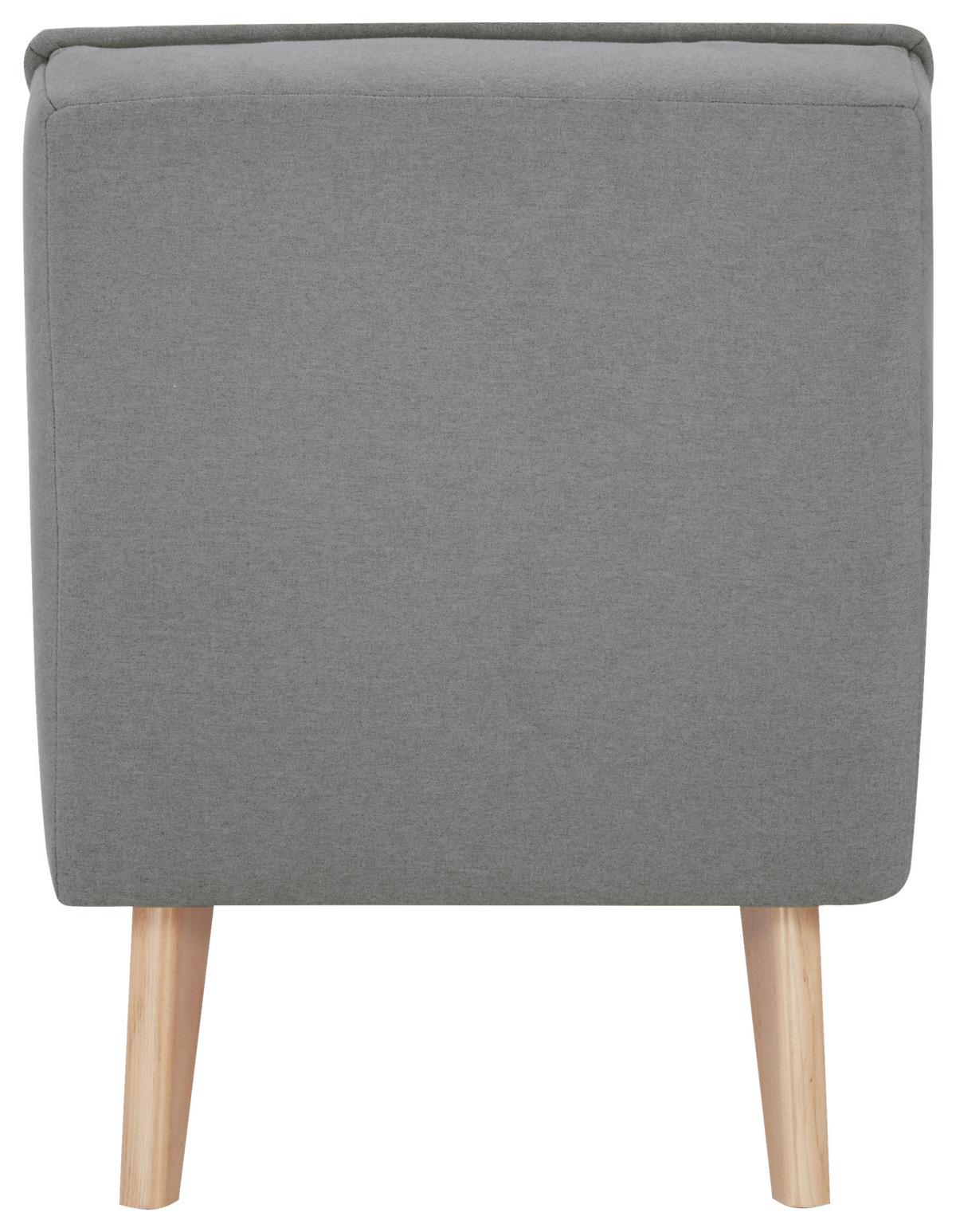 Fotelj Elba, Siva - siva/naravne barve, Basics, tekstil/les (60/78/75cm) - MID.YOU