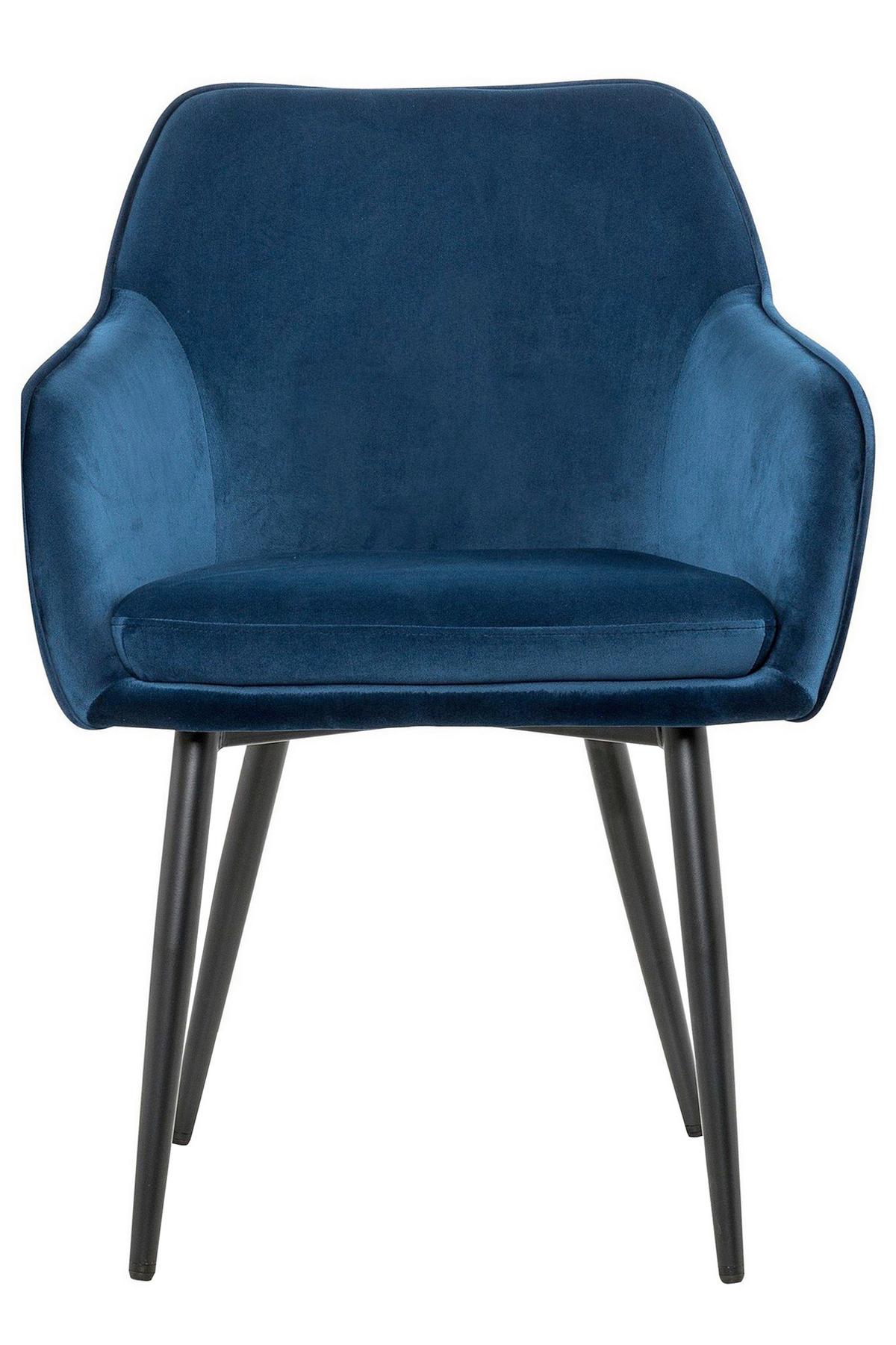 Naslanjač Samt, Modra - modra/črna, Moderno, kovina/tekstil (61/85/60cm) - Livetastic