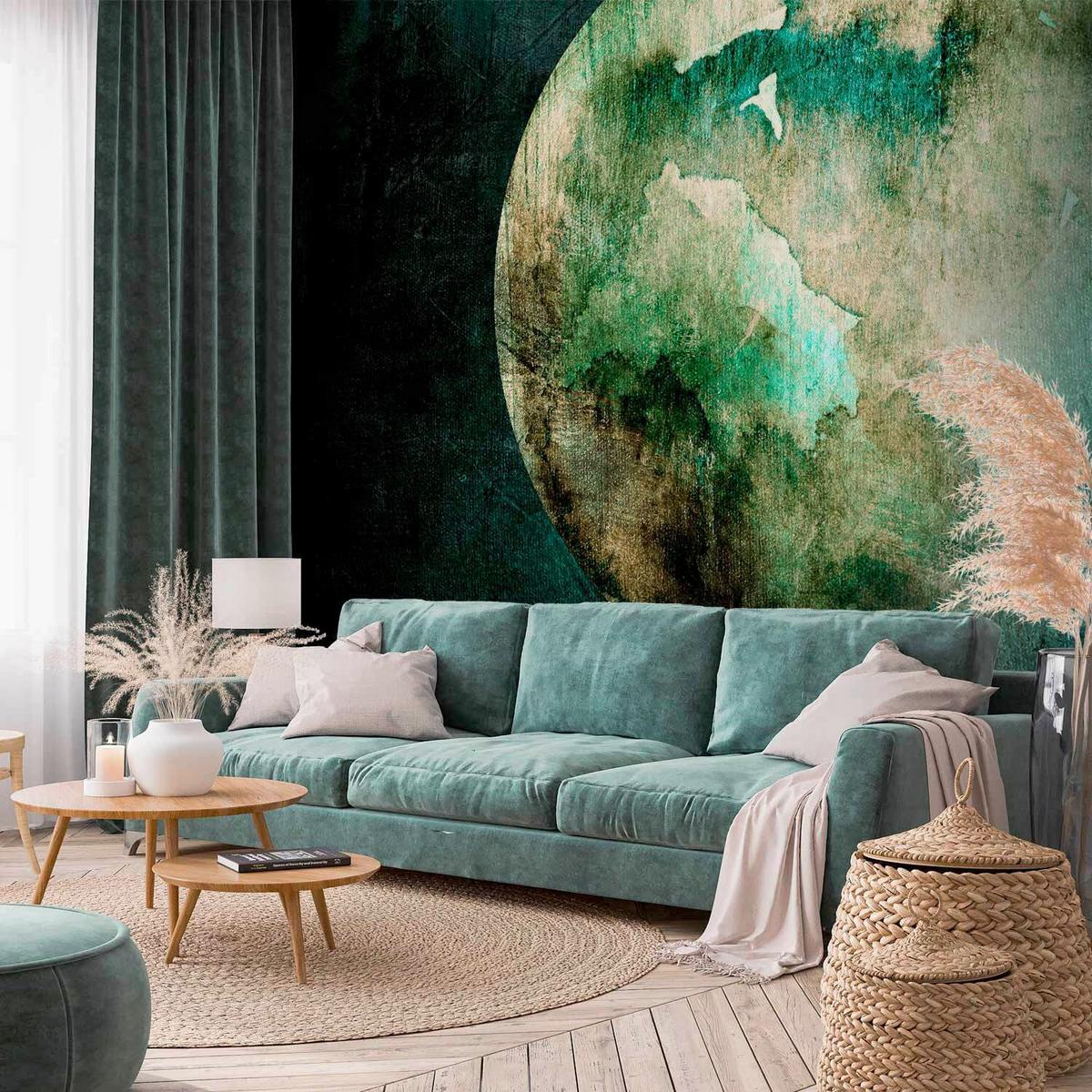 Fototapeta Green Pangea, 100x70cm - turkizna/zelena, Trendi, tekstil (100/70cm) - artgeist