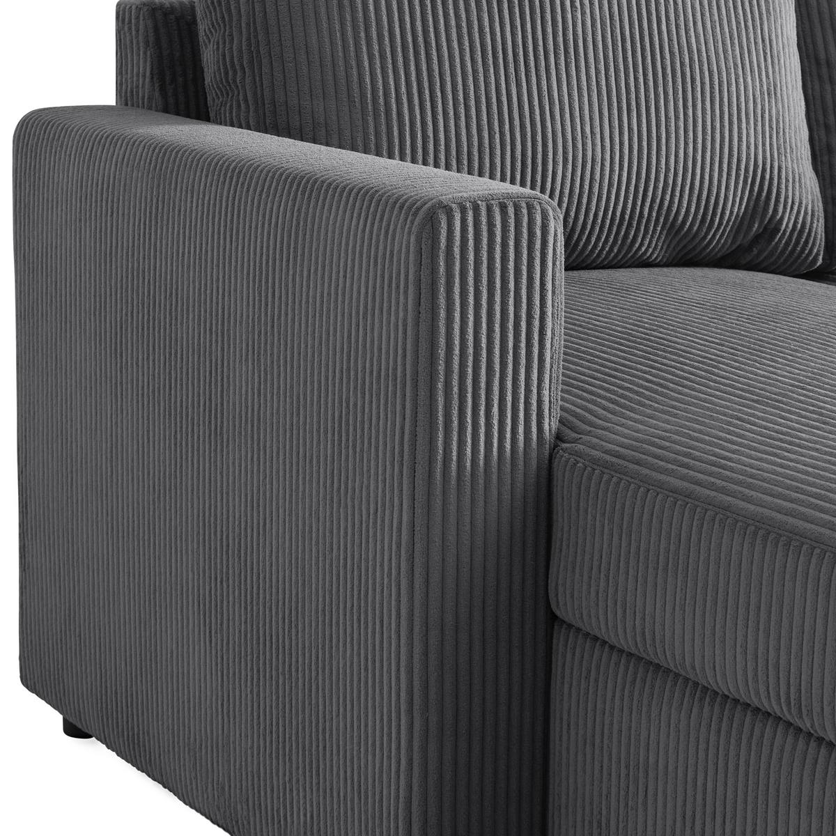 Sarokkanapé Martina - antracit, Modern, faalapú anyag/textil (276/89/204cm) - Mömax