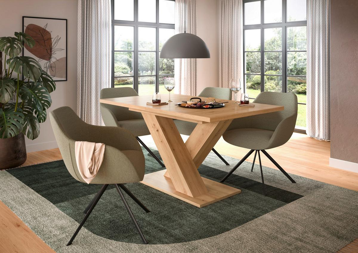 Ausziehtisch Marlon Eiche Artisan ca. 150-190x90x76 cm - Eiche Artisan, KONVENTIONELL, Holzwerkstoff (150-190/90/76cm)