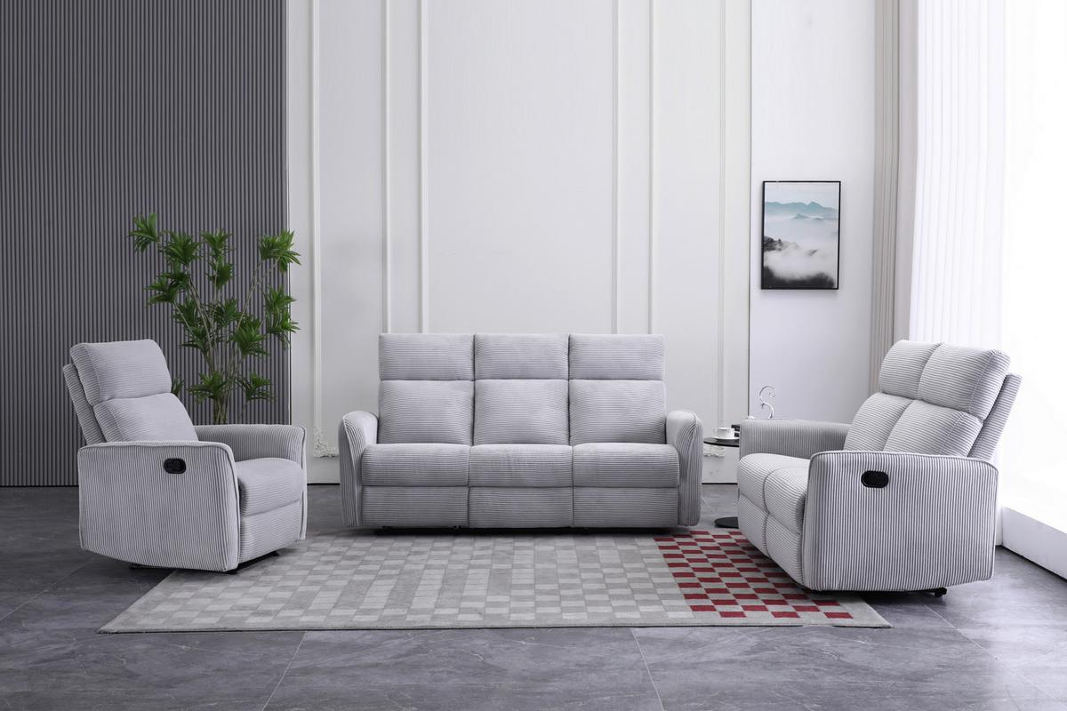 Sedežna Garnitura London - siva/črna, Basics, kovina/umetna masa (133/105/93cm) - Ondega