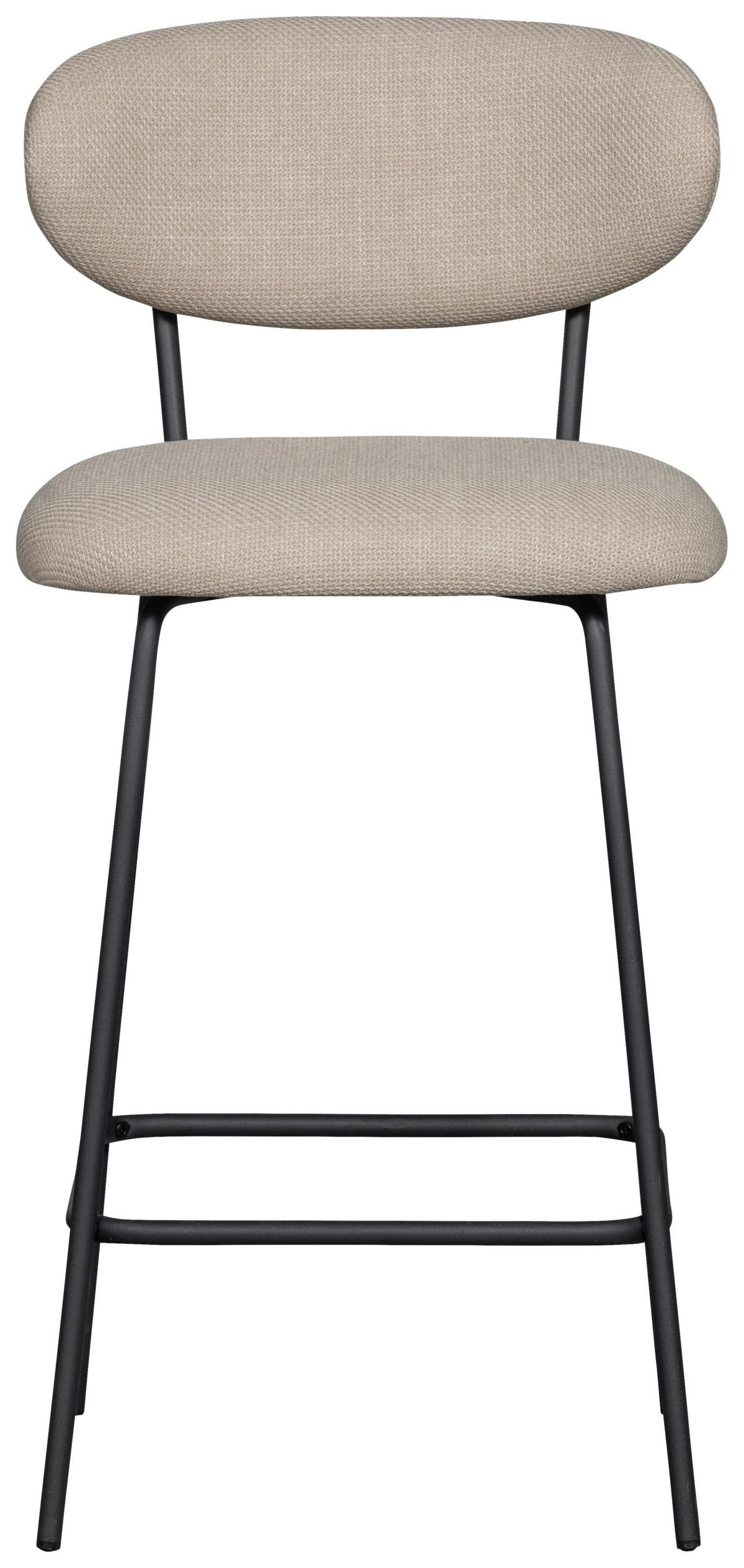 Barhocker-Set Kjeld 2er-Set Naturfarben - Schwarz/Naturfarben, MODERN, Textil/Metall (46/93/52cm) - Livetastic