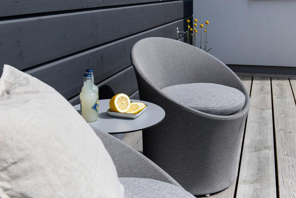 GARTENSET SPOGA - Weiß/Grau, KONVENTIONELL, Textil/Metall - Gardenson