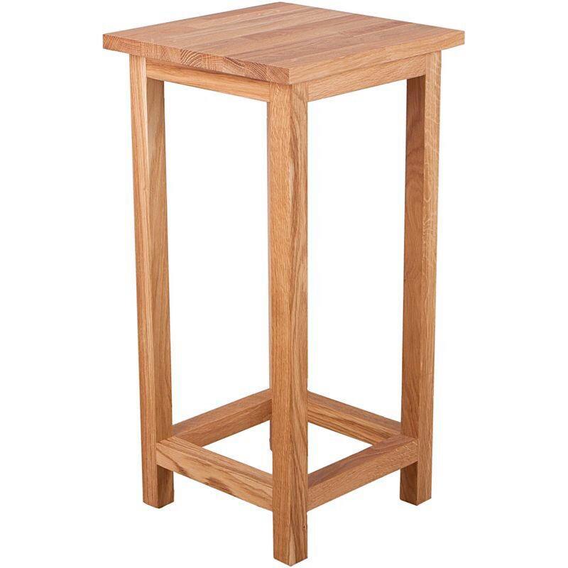 Universalhocker Echtholz Eiche massiv H: 60 cm - Eichefarben, Basics, Holz (30/60/30cm) - Gardenson