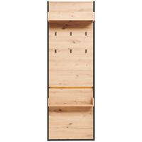 Garderobni Panel Welcome, Barva Hrasta, Črna, Led Trak - črna/hrast artisan, Moderno, leseni material (60,4/180/30cm) - Mömax