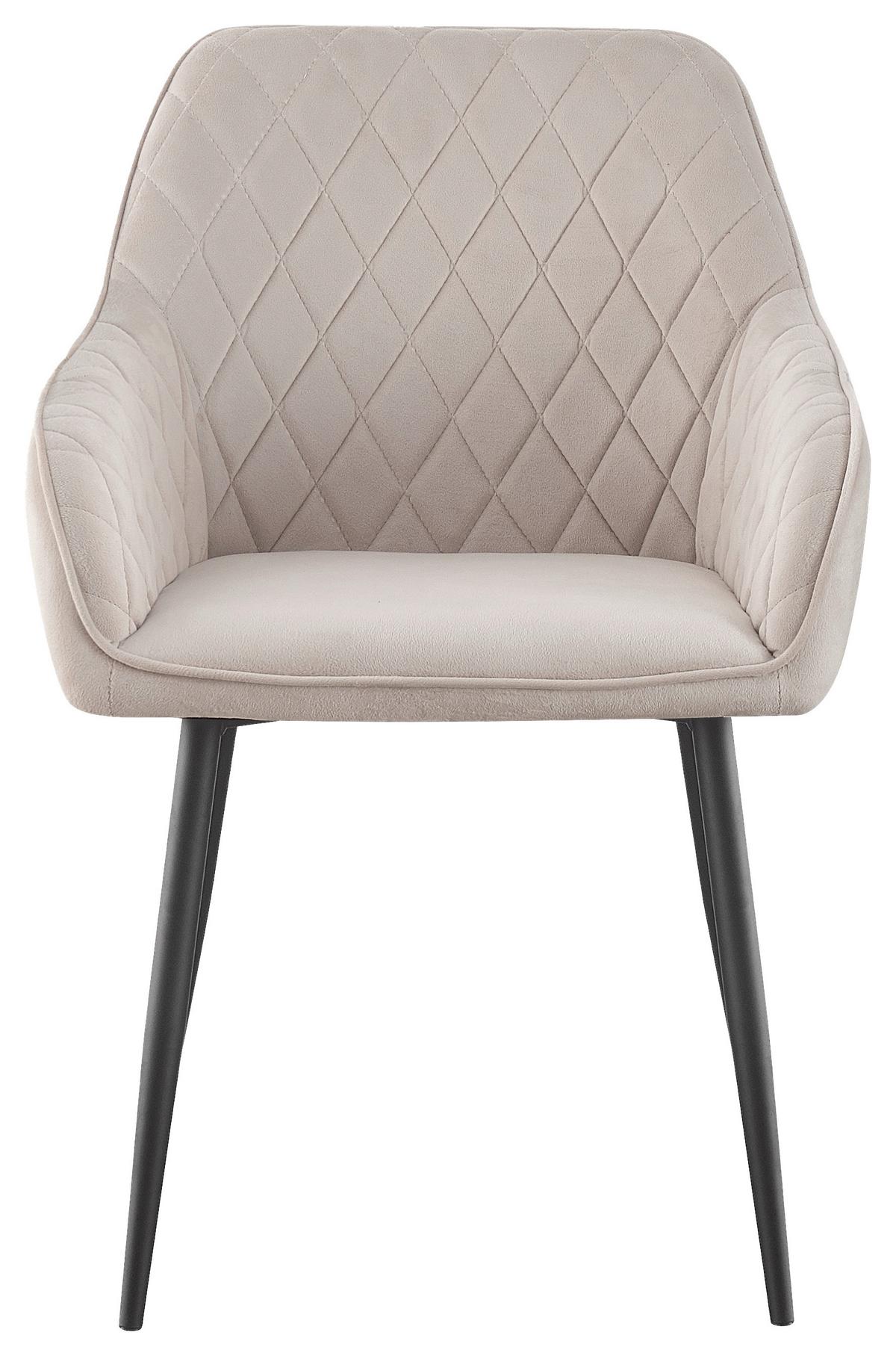 ZESTAW KRZESEŁ Z PODŁOKIETNIK. STU - beżowy/czarny, Design, metal/tkanina (56/82,5/61,5cm) - Novel