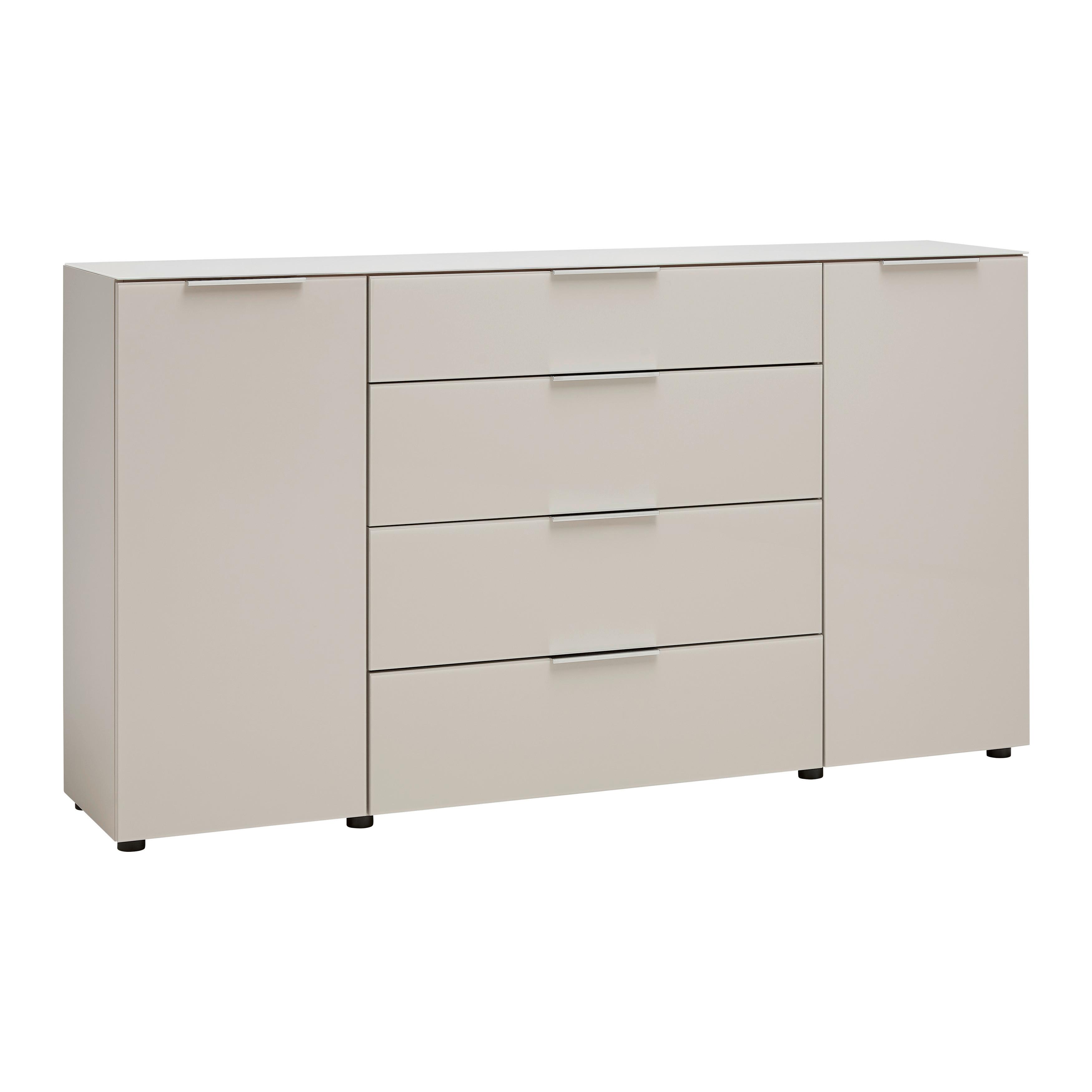 Sideboard Siena Kaschmirfarben - Chromfarben/Kaschmir, MODERN, Glas/Holzwerkstoff (180/99/40cm) - Mömax
