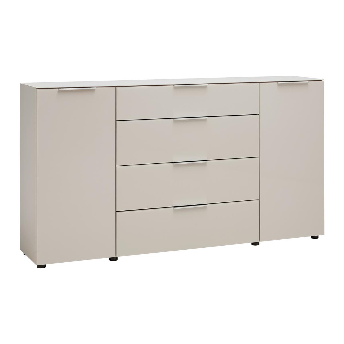Sideboard Siena Kaschmirfarben - couleur chromée/noir, Modern, métal/verre (180/99/40cm) - Mömax