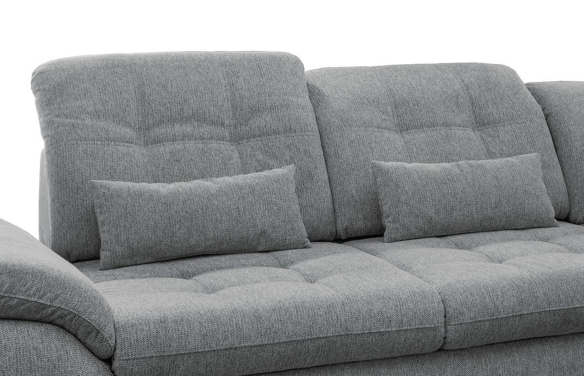 Ecksofa Rigatti mit Bettkasten ca. 314x184 cm Silberfarben - Chromfarben/Anthrazit, MODERN, Textil/Metall (314/184cm) - Livetastic