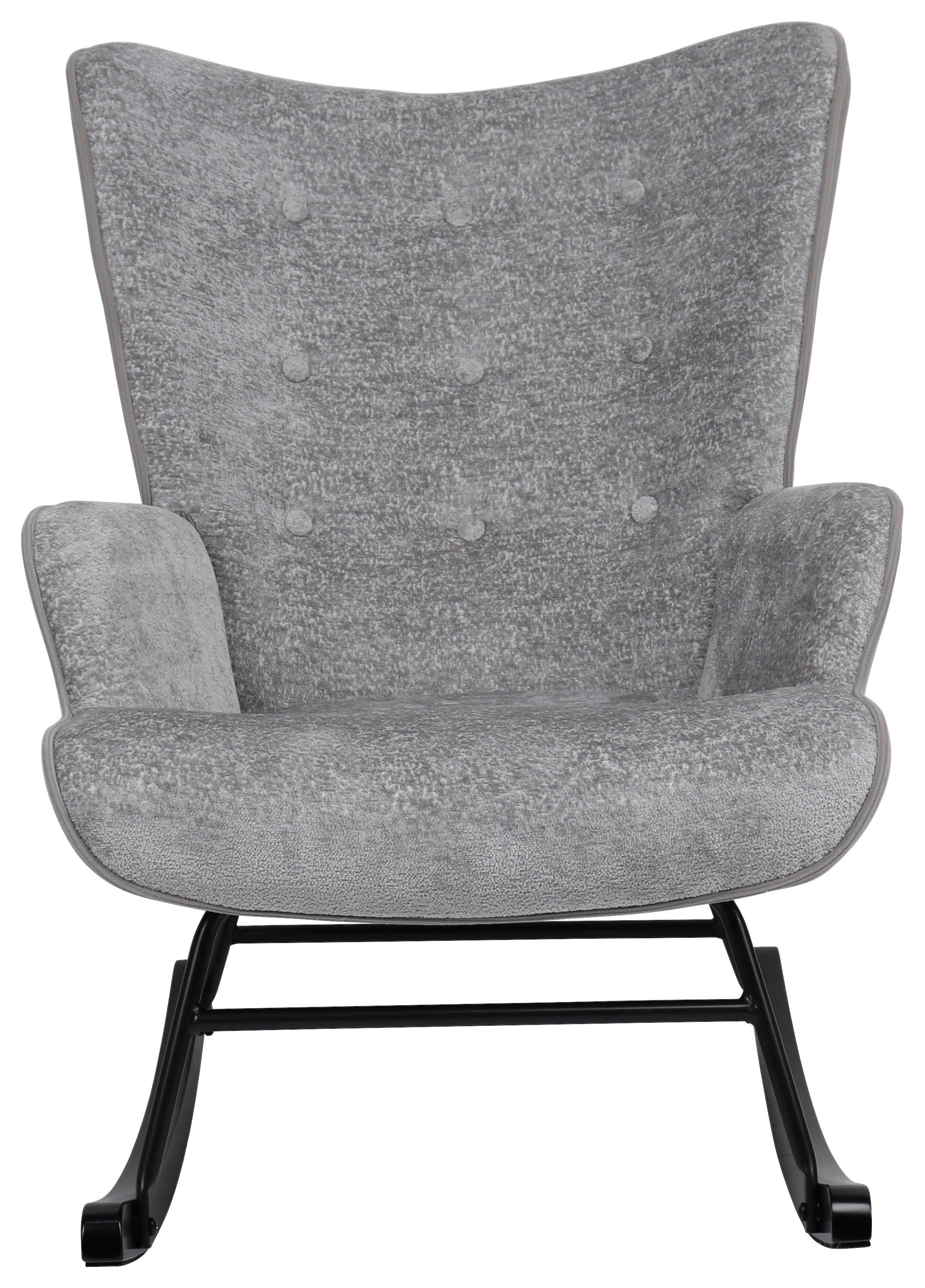 Schaukelstuhl Rock Grau/Schwarz - Schwarz/Grau, Modern, Holz/Textil (66/90/77cm) - Mömax