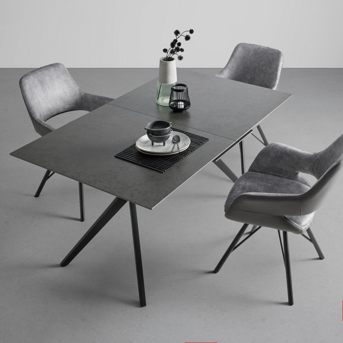 Naslanjač Adriana Vrtljiv, Siva - siva/črna, Moderno, kovina/tekstil (61/85/62,5cm) - Premium Living