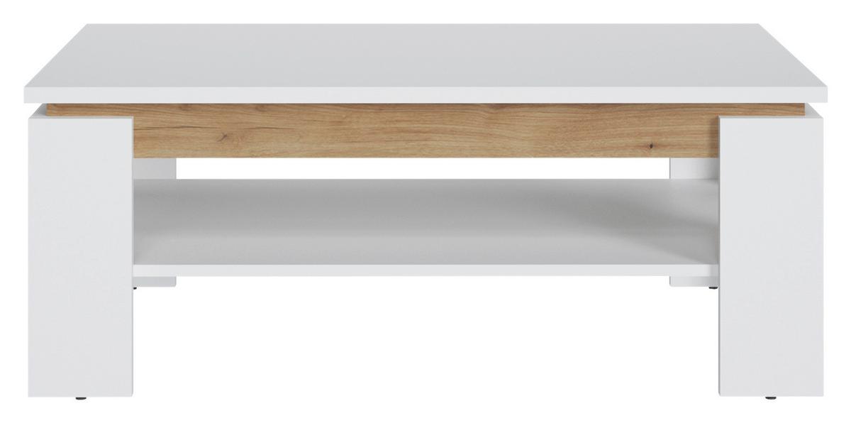 Măsuță de cafea CALABRIA - alb/culoare lemn stejar, Trend, material pe bază de lemn (110/43/67cm) - Modern Living