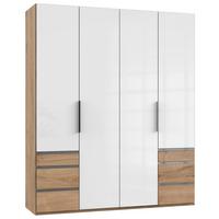 Ormar S Klasičnim Vratima Level 36 D - boje hrasta/bijela visoki sjaj, Moderno, drvni materijal/metal (200/236/58cm) - Modern Living