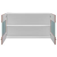 Kuhinjska Zgornja Omarica Samoa, Barva Hrasta - bela/barve aluminija, Konvencionalno, umetna masa/leseni material (100/54,8/32cm)