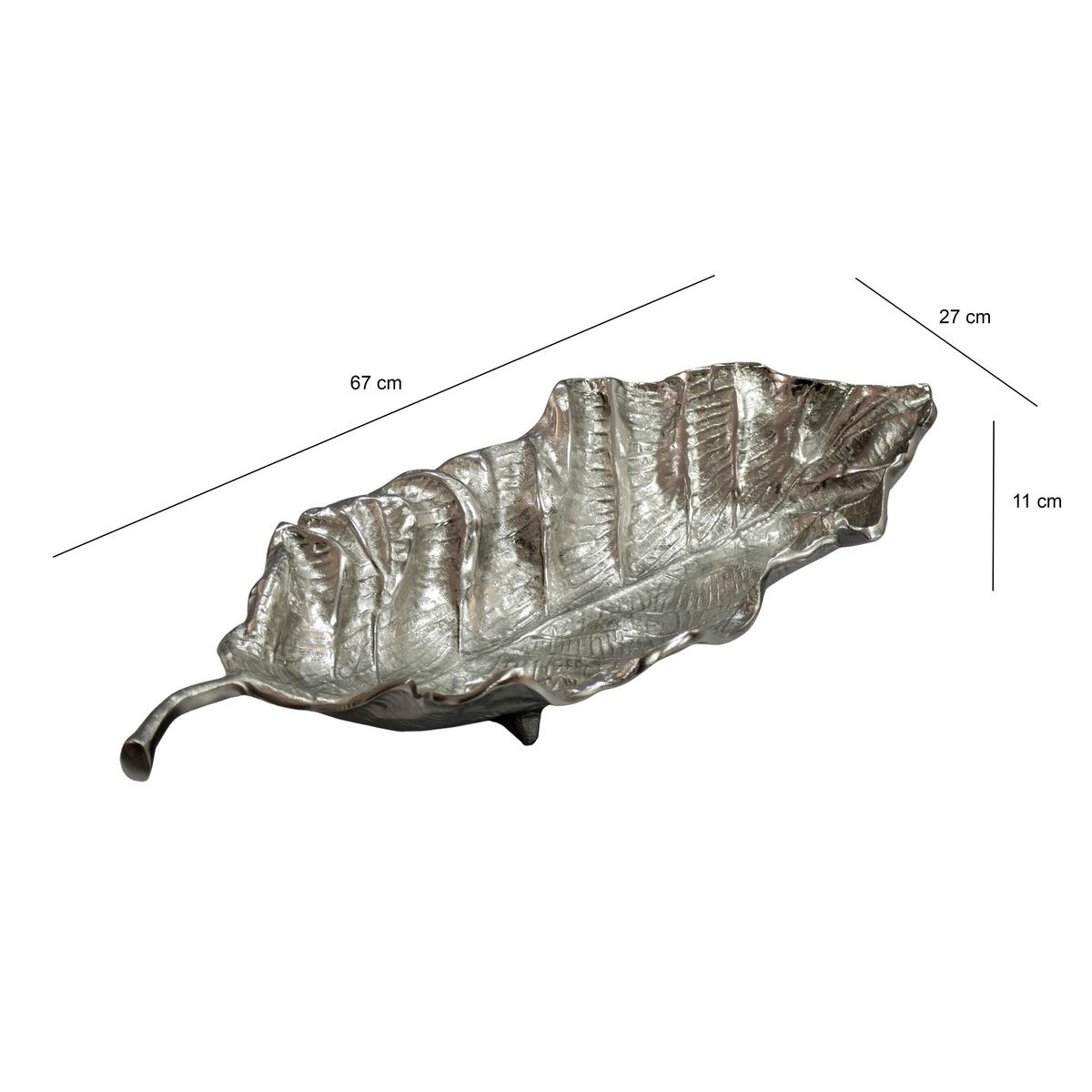 Dekoschale Wl7.685 - Silberfarben, Design, Metall (67/27/11cm) - Livetastic
