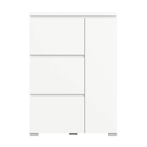 Schuhschrank Shoelove Weiß - Silberfarben/Weiß, MODERN, Holzwerkstoff (95/133/18cm)
