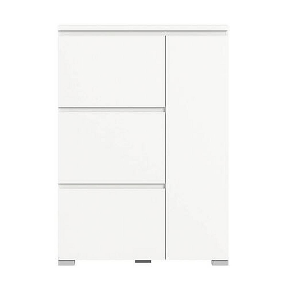 Schuhschrank Shoelove Weiß - Silberfarben/Weiß, MODERN, Holzwerkstoff (95/133/18cm)