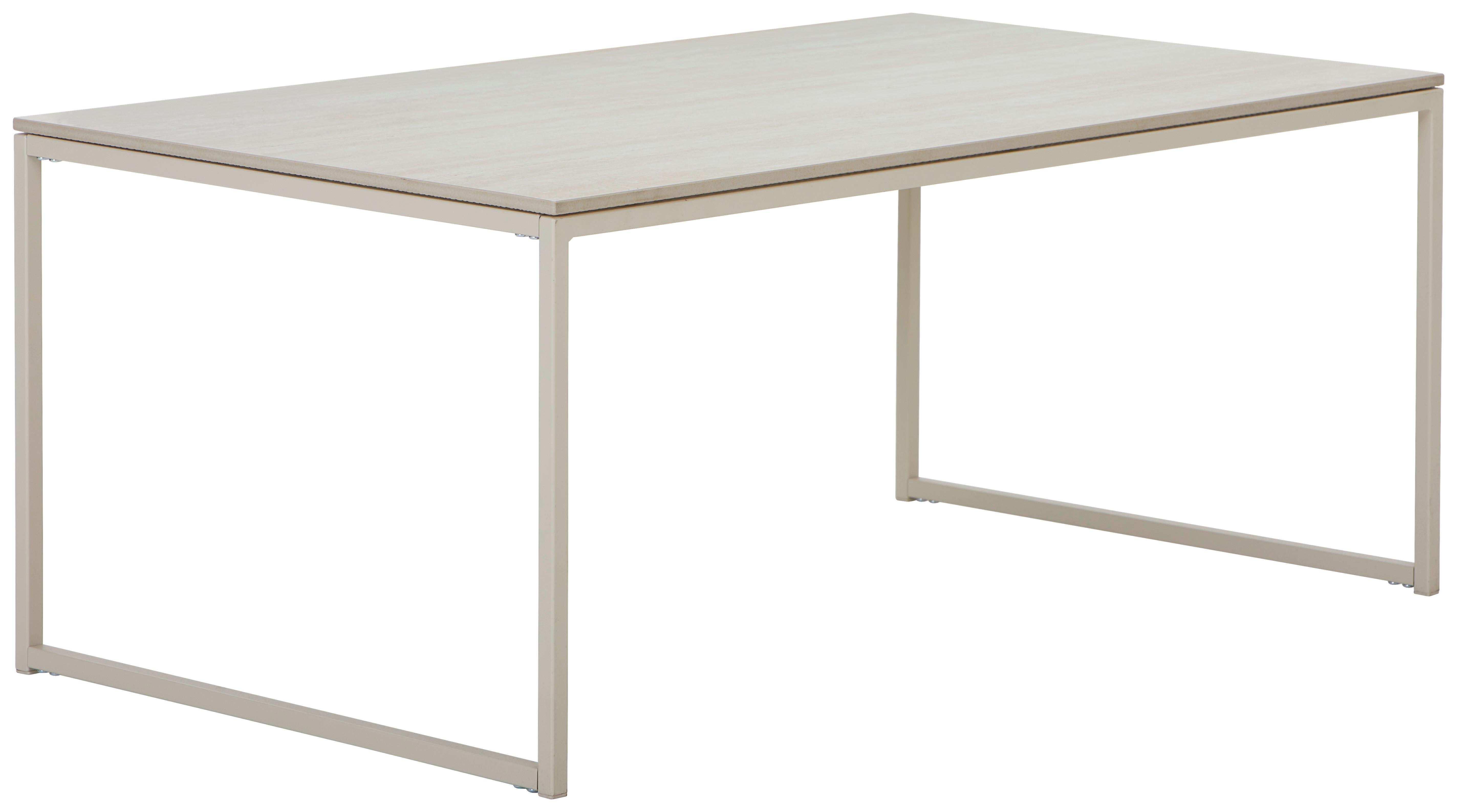 STOLIK KAWOWY VRONI - kremowy, Design, metal/ceramika (100/60/43cm) - Carryhome