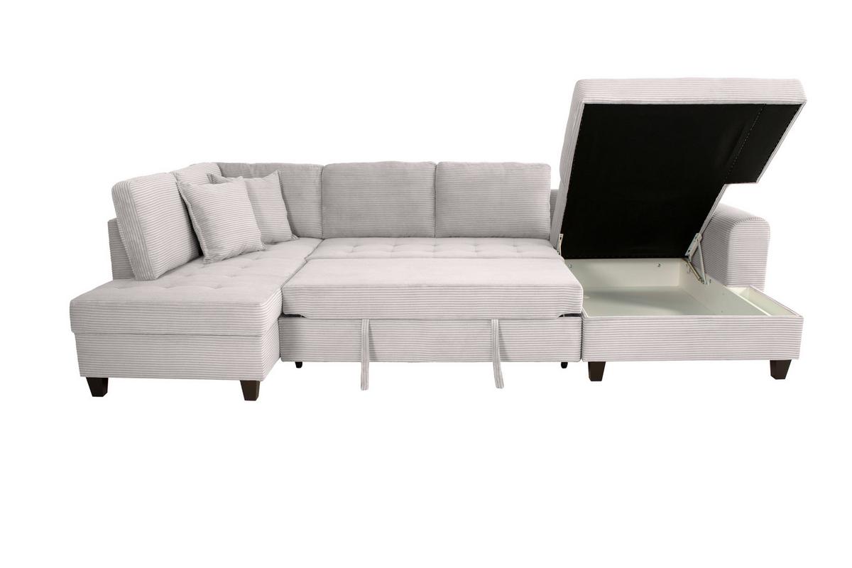 Kutna Garnitura Moritz - svijetlo siva, Trend, tekstil (178/324/155cm) - Modern Living