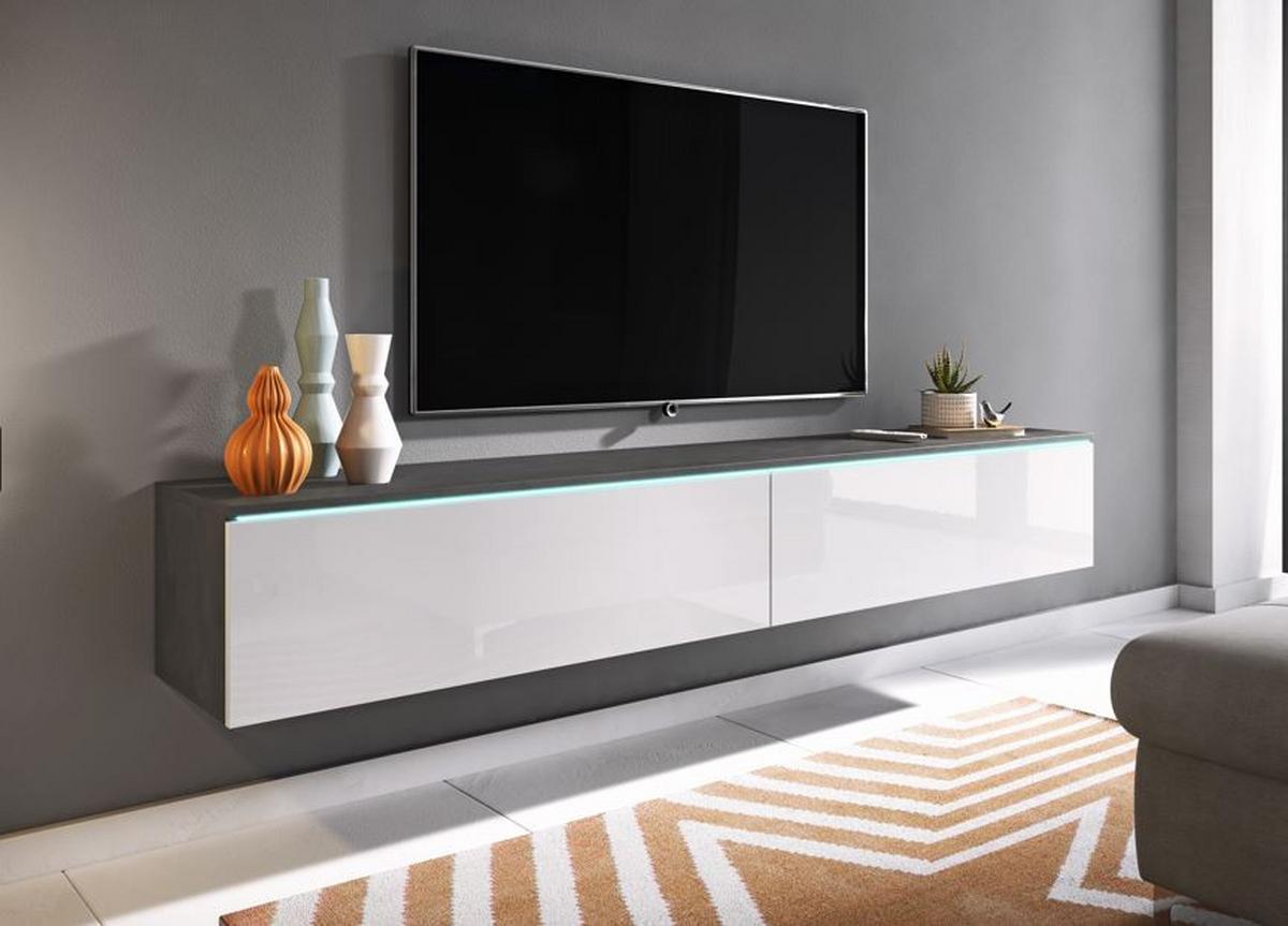 Nizka Omarica Lowa, Antracit, Bela, Led - siva/bela, Trendi, umetna masa/leseni material (180/30/33cm) - P & B