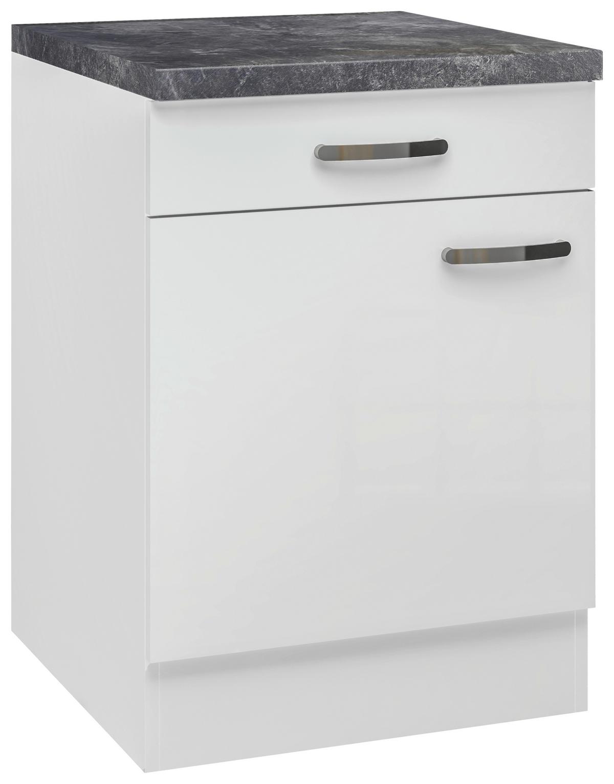 Kuhinjska Spodnja Omarica Alba, Bela, Š. 60 Cm - barve nerjavečega jekla/bela, Moderno, kovina/leseni material (60/86/60cm) - FlexWell