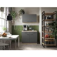 Buffet Merle Grau - Eichefarben/Silberfarben, Basics, Holzwerkstoff/Metall (100/200/60cm) - Respekta