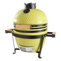 Holzkohlegrill Smokey Grün - Grün, KONVENTIONELL, Holz/Keramik (49/49/45cm) - Mömax