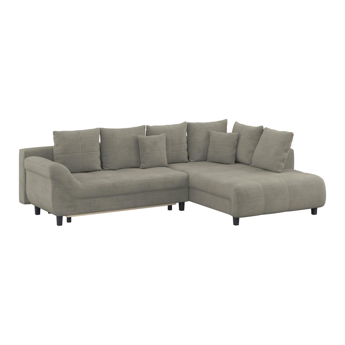 Kutna Garnitura Mendoza - boje pijeska/crna, Konvencionalno, tekstil (309/197cm) - Modern Living