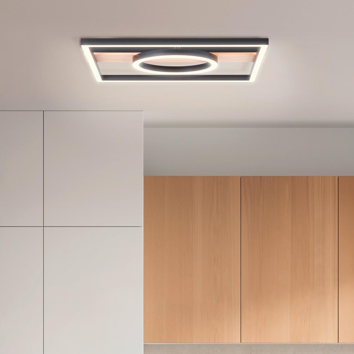 LED-Paneel Maureen Braun/Schwarz max. 24 Watt - Schwarz/Braun, Design, Holz/Kunststoff (5/42/40cm) - Brilliant