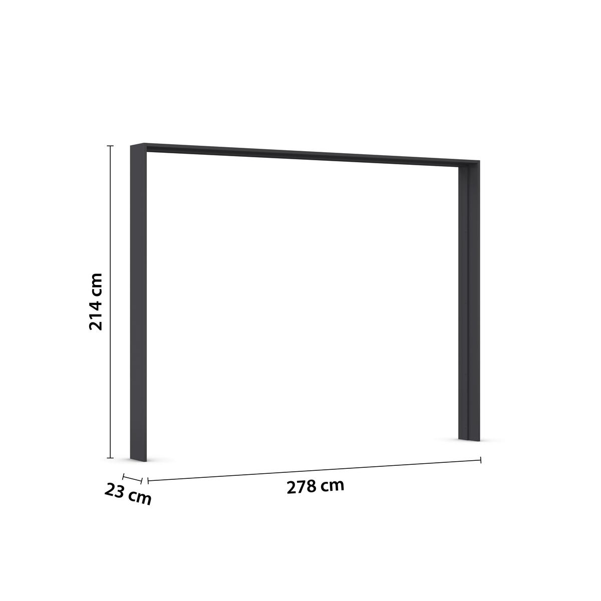 Passepartout Caspio Grau - Grau, Konventionell, Holzwerkstoff (278/214/23cm) - Premium Living